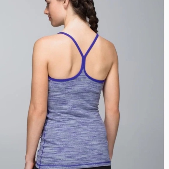 LULULEMON Athletica Power Y tank top purple heathered stripe - Picture 2 of 7